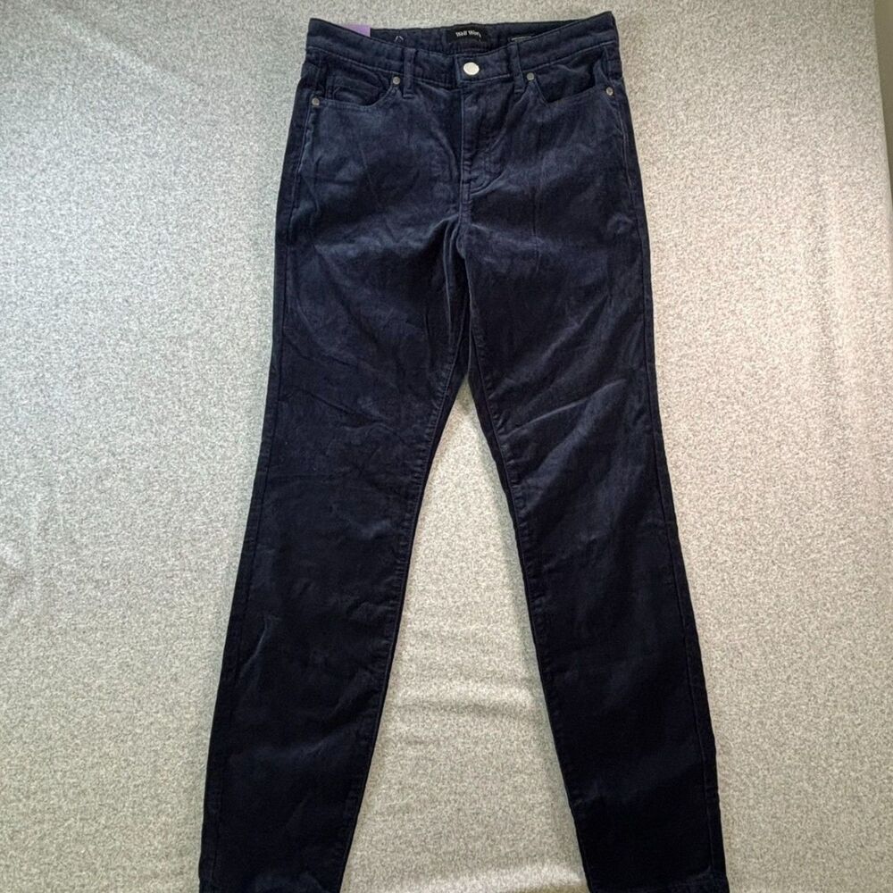 Navy Velvet High Rise Tapered Pants Women’s 4/27 Dark Academia Holiday Luxe